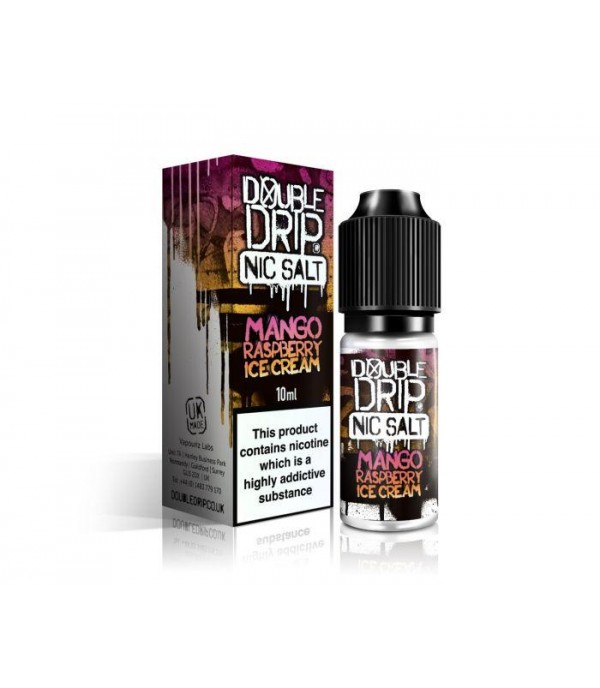 Double Drip Nic Salt E-Liquids - Mango Raspberry Ice Cream - 10ml