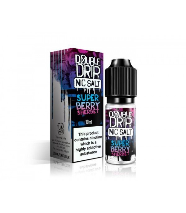 Double Drip Nic Salt E-Liquids - Super Berry Sherbet - 10ml